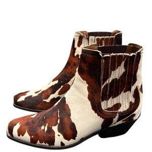 Zara Brown and Cream Ankle Boots